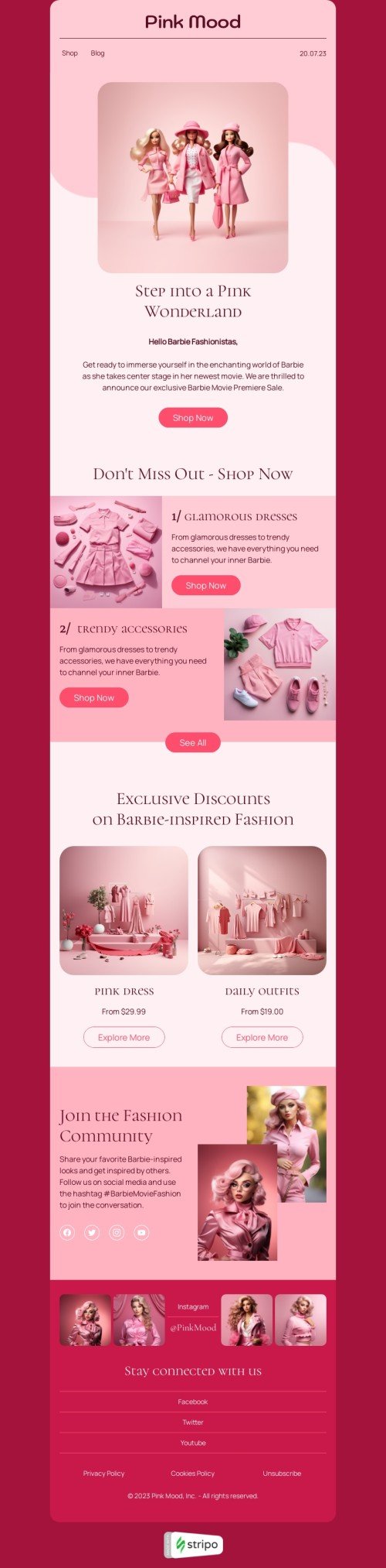 Step Into A Pink Wonderland Email Template By Full Name Stripo Email