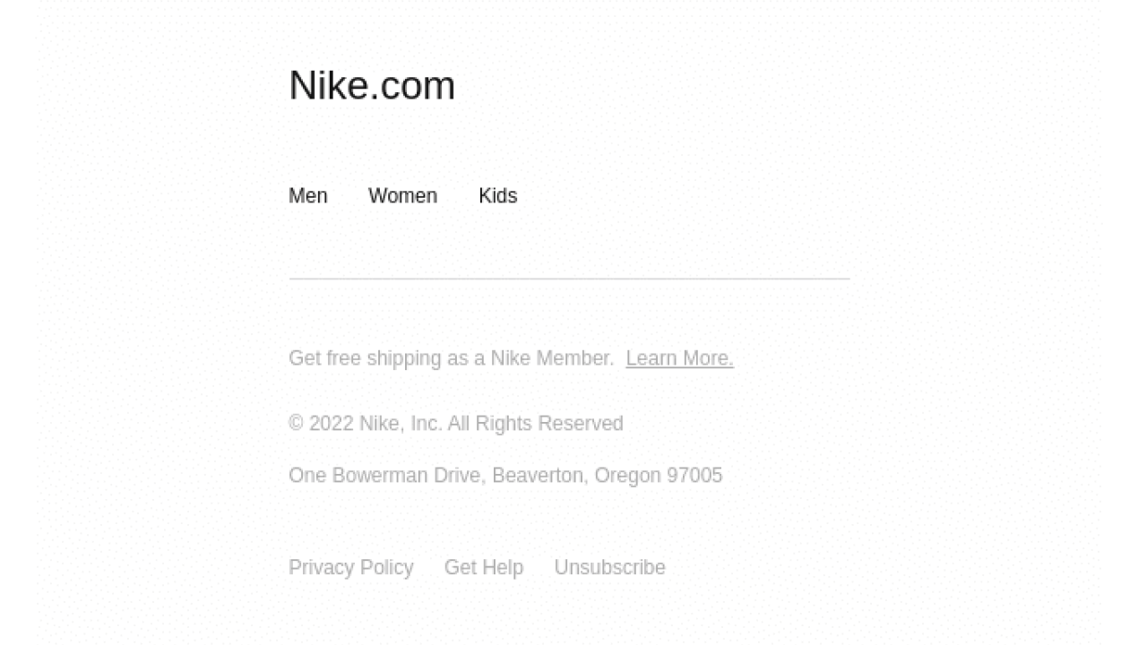 Nike — Email Crash Test