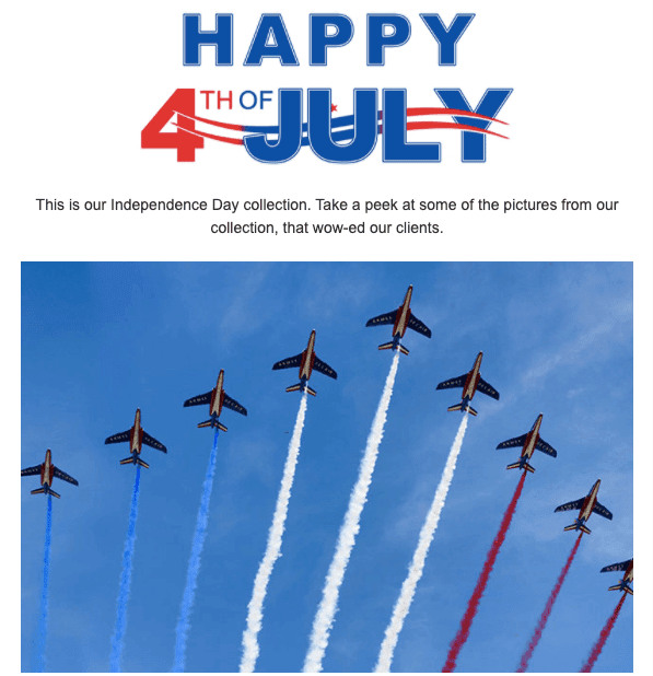 4th of July Email Marketing Examples