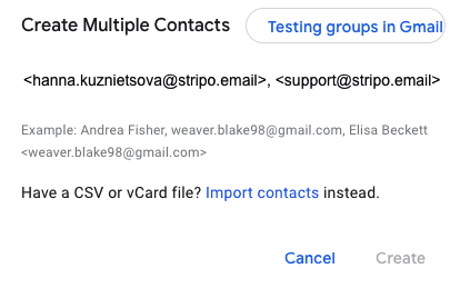 Adding contacts to groups