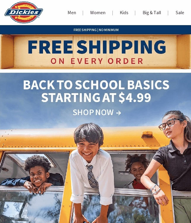 Back To School Email Campaign by Dickies