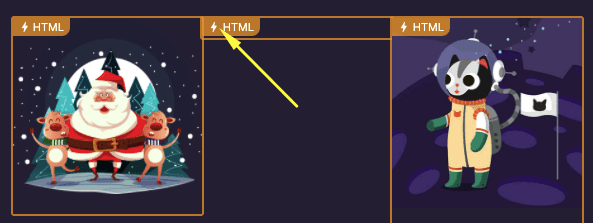 Clicking the AMP HTML Sign for Working on Carousels 2, 5, and 8