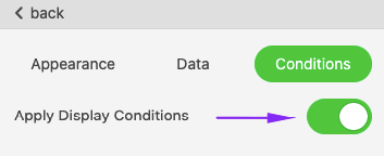 The Apply Display Conditions Button for Activating This Function