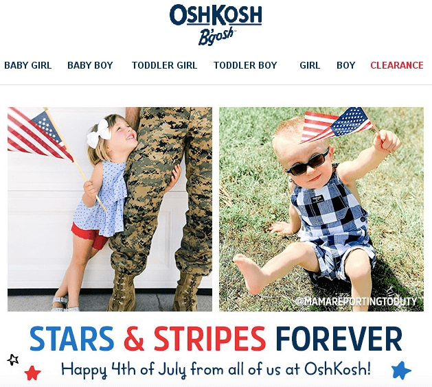 Design Ideas for 4th Of July Emails