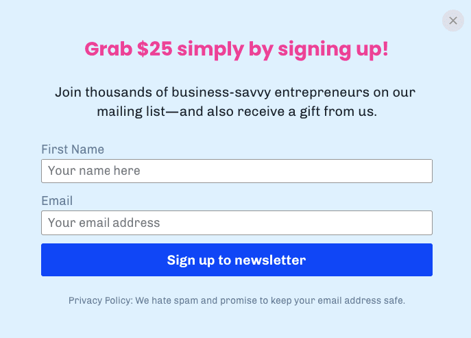 Incentive for a subscription