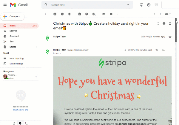 Dessinez vos cartes de Noël dans les e-mails