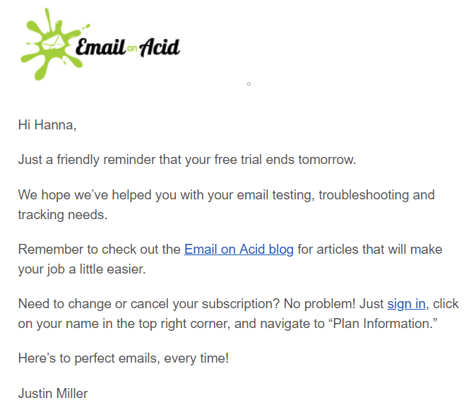Email Notification Example by Email on Acid_Stripo