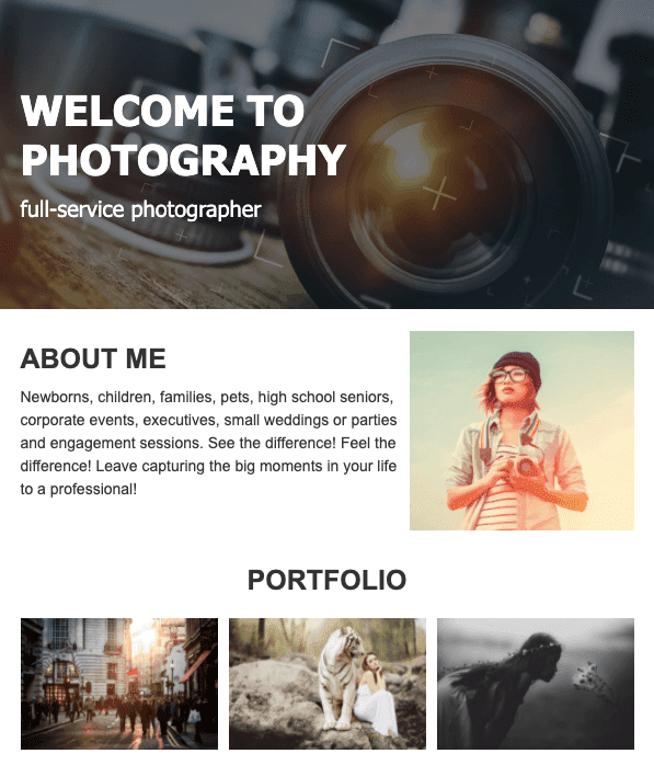 Email Templates for Photography Email Marketing