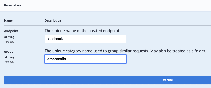 Entering End-Point and Group Names