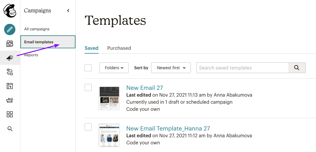 Finding Email Templates in Mailchimp_Stripo