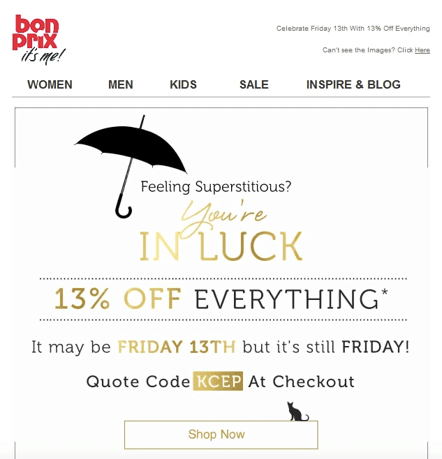 Friday the 13th Emails Sweet Design