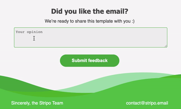 Quando utilizzare AMP per e-mail_Moduli incorporati per raccogliere feedback
