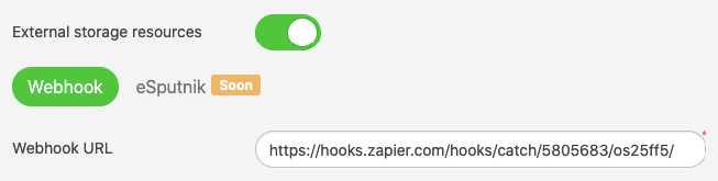 Pasting Zapier Webhook URL