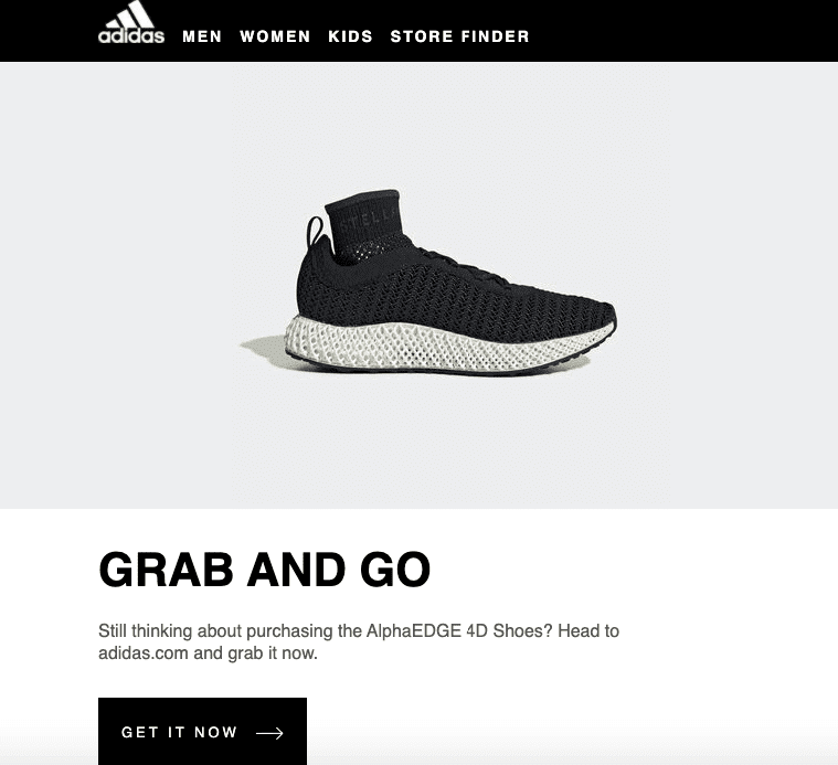 Newsletter zur Produktfreigabe_Beispiel von Adidas