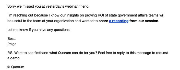 Quorum_Sorry We Missed You