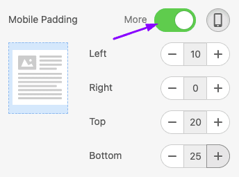 Setting Different Padding Values for Mobile Devices