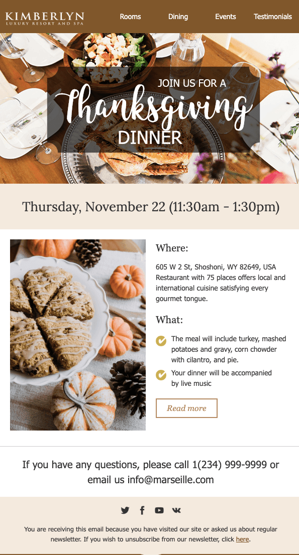 Thanksgiving Email Template from Stripo