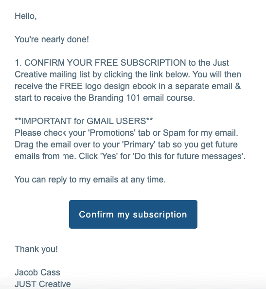 Subscription Confirmation Email Best Practices_Let users know what to expect from you