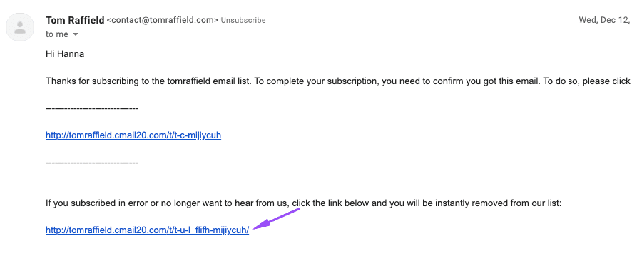 Subscription Confirmation Email Best Practices_The Unsubscribe Link