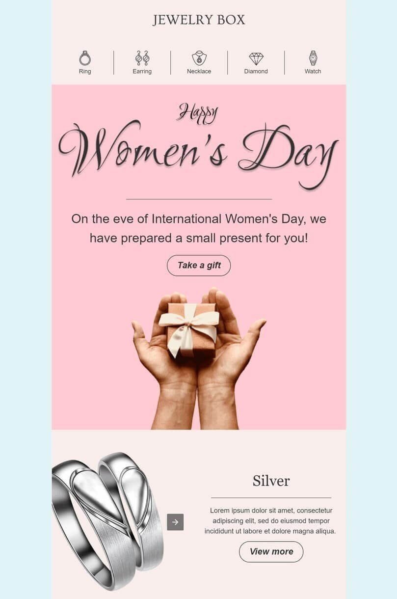Templates for Woman's Day Newsletter Jewelry Industry 