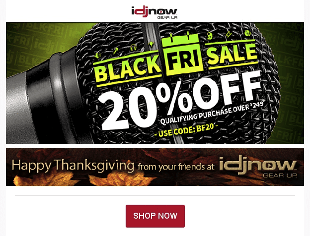 Thanksgiving email campaigns_Two holidays in one