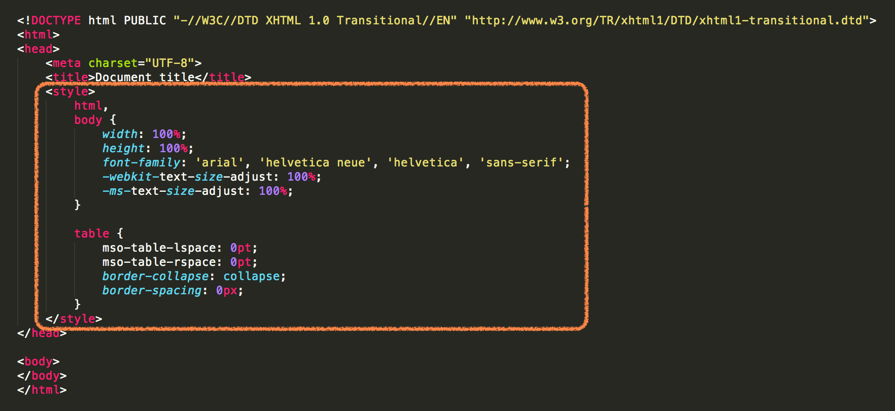 Adaptation of the Custom HTML in Stripo