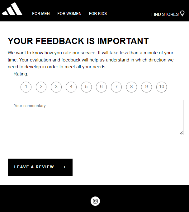 adidas NPS email