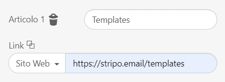 Aggiunta di collegamenti ai menu_Stripo