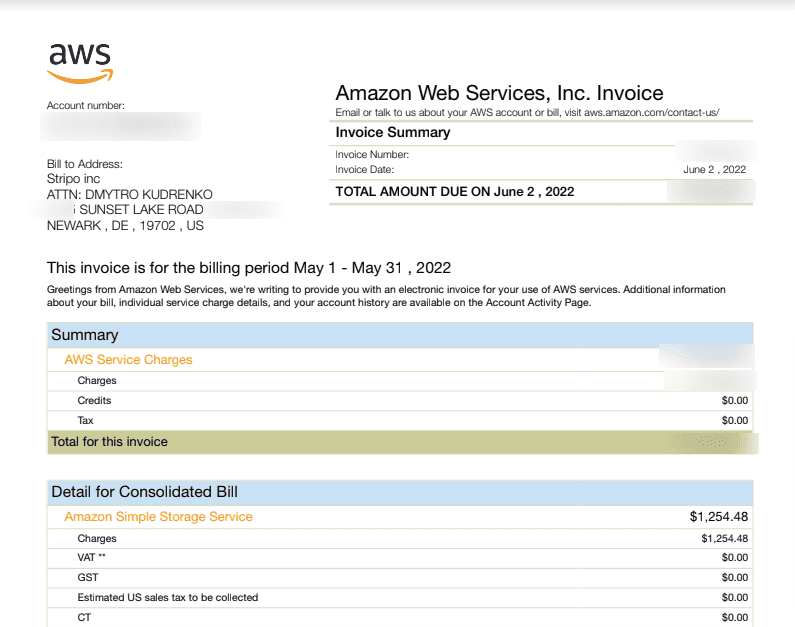 Amazon Web Services _ Invoice Email Message