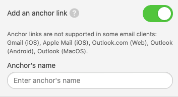 Anchor Links in Emails_Enabling the Option