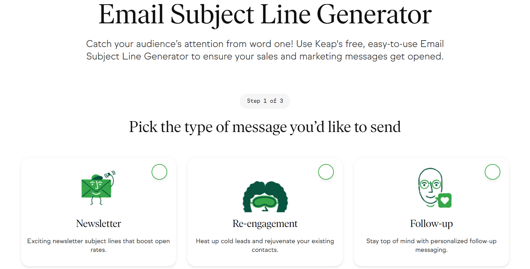 Keap Miglior Generatore Gratuito di Oggetto per Email