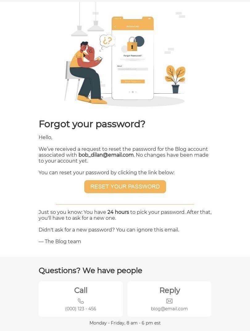 Лучшие примеры писем для сброса пароля, чтобы привлечь внимание подписчиков