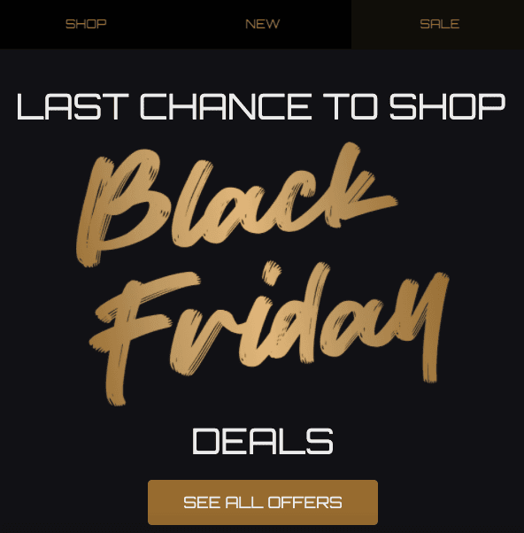 Black friday email examples from Stripo