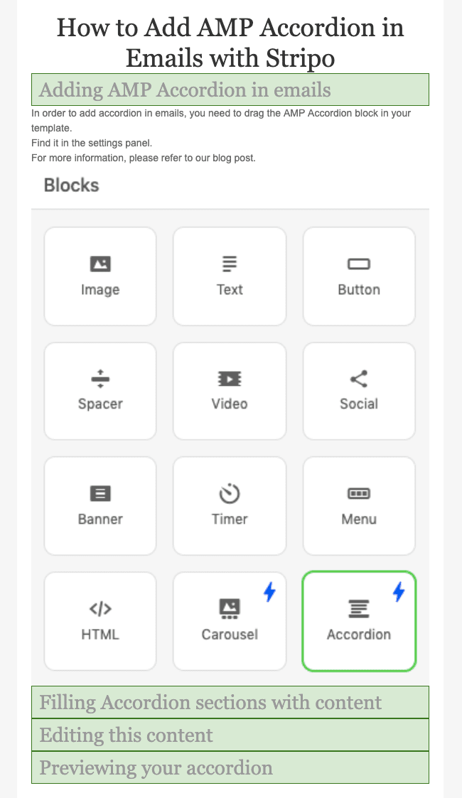 Building AMP Accordion with Stripo_Step-by-Step Guide