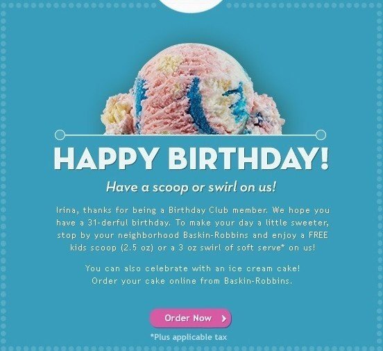 Birthday email present 