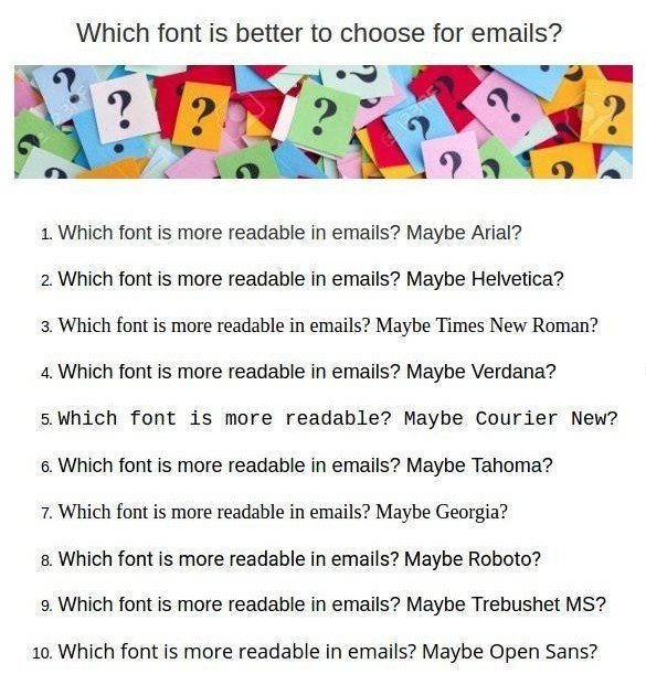 Choosing Email Fonts