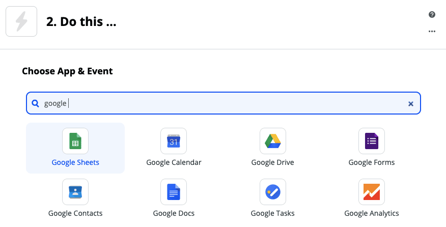 Choosing Google Sheets