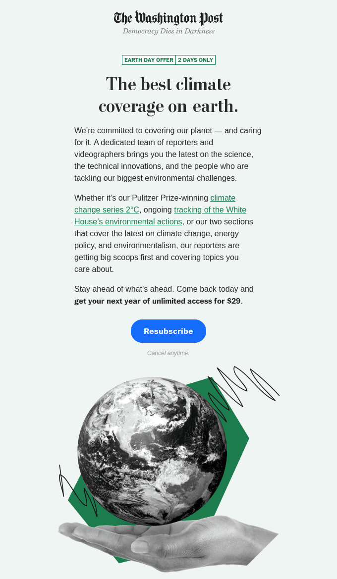 Climate Coverage_Earth Day Emails