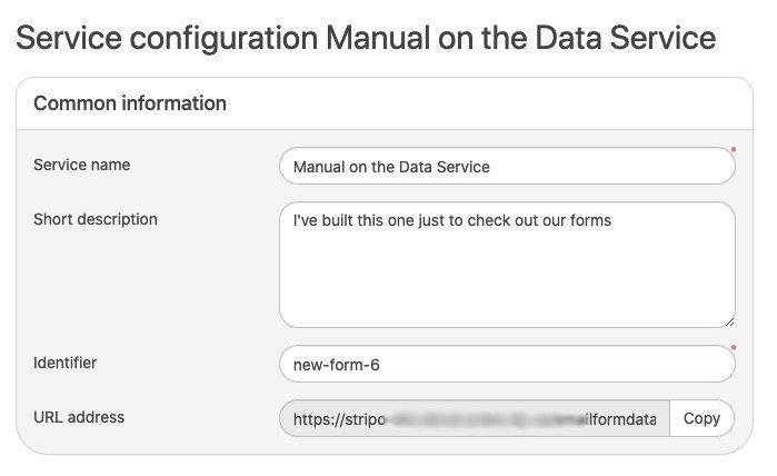 Configuration of Data Service