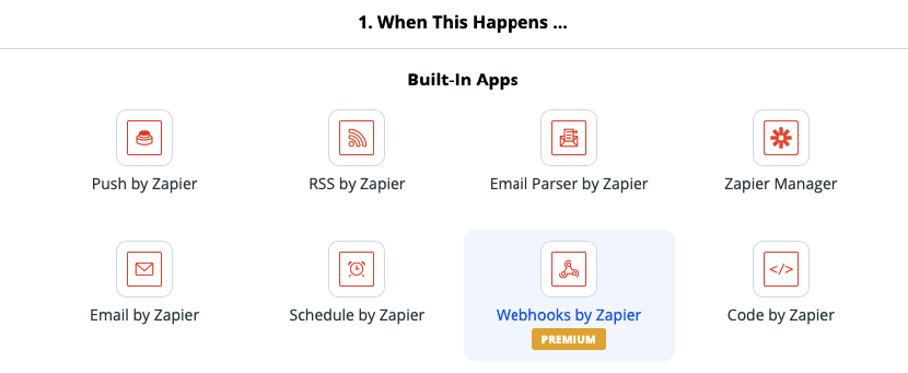 Создание вебхуков от Zapier