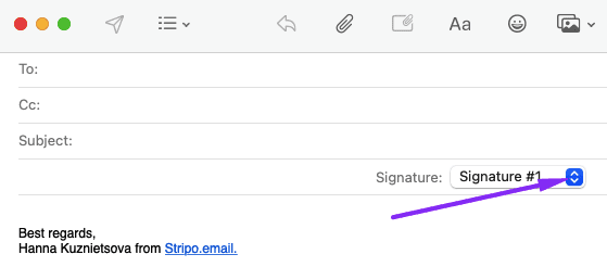 Користувальницький підпис листів для Apple Mail