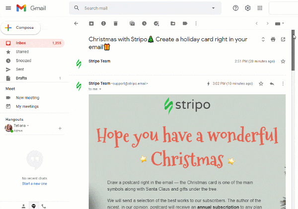 Draw Your Christmas Cards in Emails