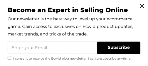 Email popup examples _ Ecwid