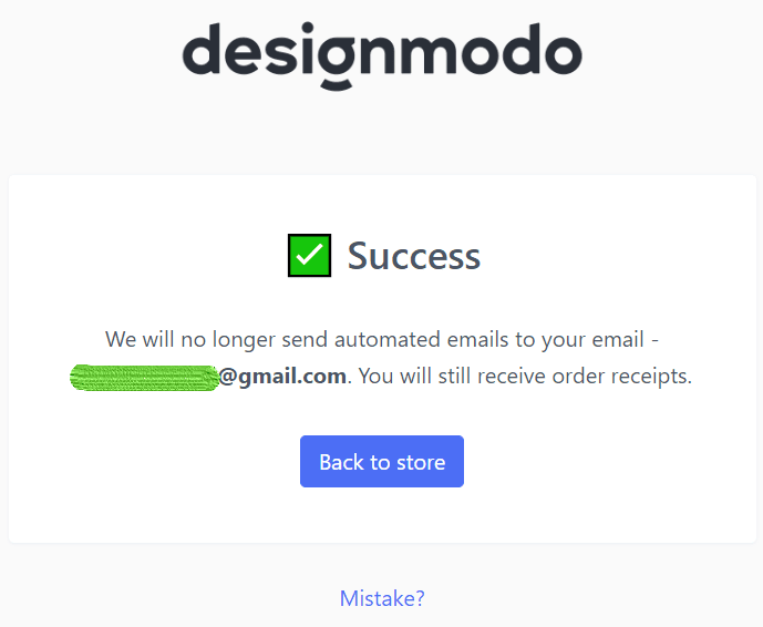 Beispiel für die besten Abmeldeseiten von Designmodo