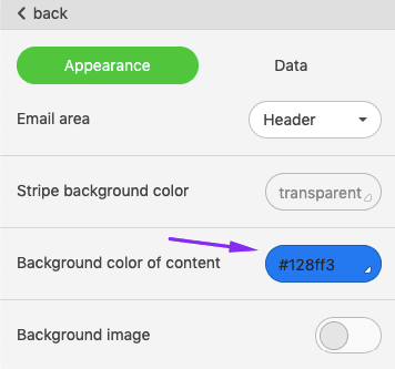 Email Content Background Color_Setting Colors with Stripo