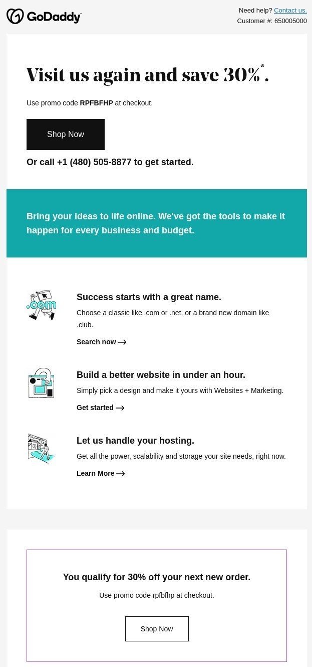 Ejemplo de campaña de correo electrónico para usuarios inactivos