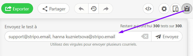 Envoi d'e-mails de test_Exportation vers Mailchimp