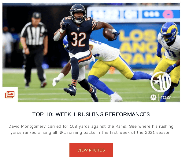 Super Bowl Sunday Email Campaigns for a Football Fan