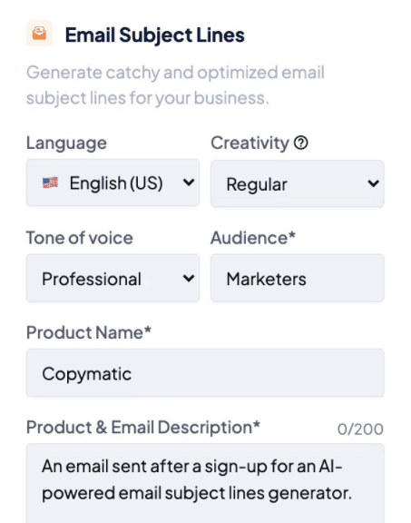 Copymatic Free Email Subject Line Generator for Boosting OR