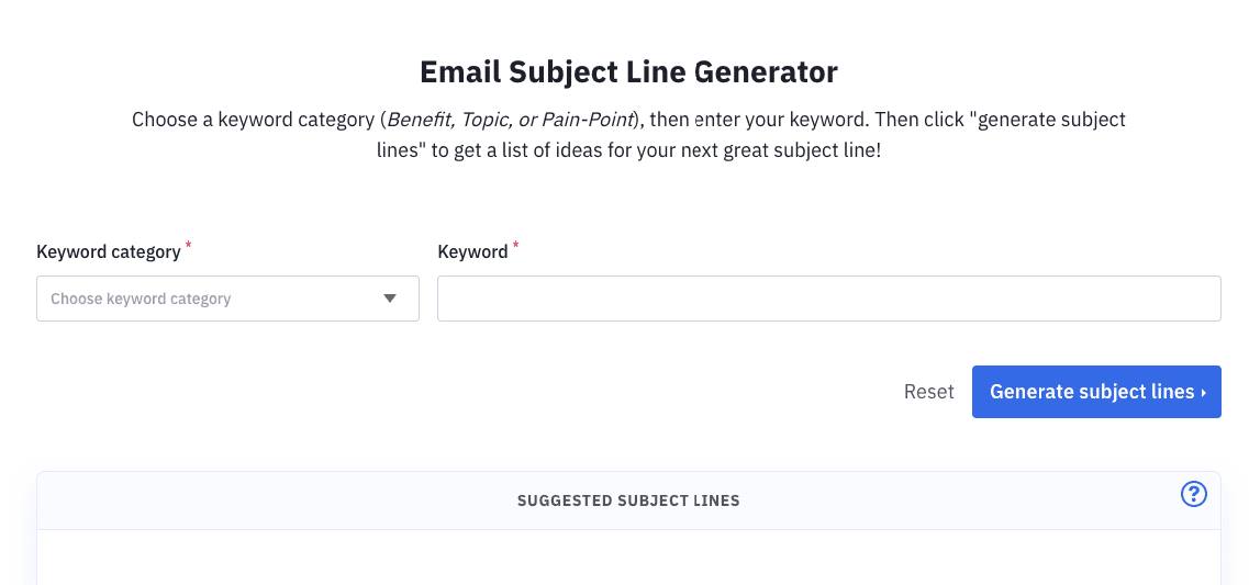 Generador de Líneas de Asunto de Correo Electrónico de ActiveCampaigns